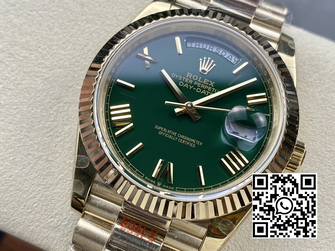 Rolex DayDate 228238 40mm YG GM Factory 1:1 Best Edition Green Dial