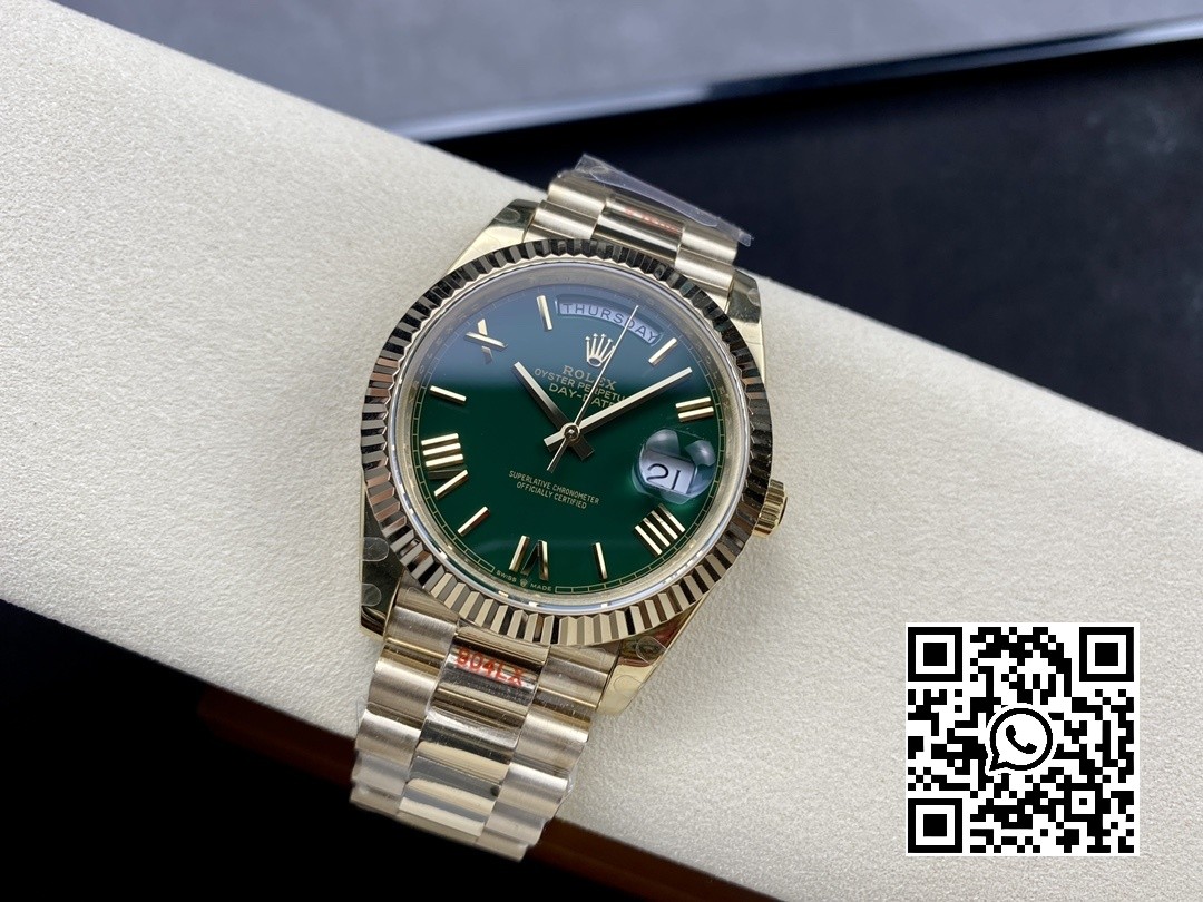 Rolex DayDate 228238 40mm YG GM Factory 1:1 Best Edition Green Dial