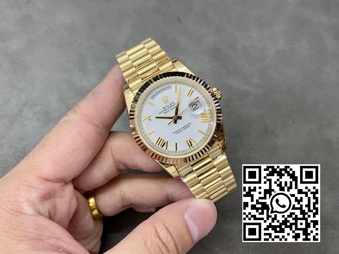 Rolex DayDate 228238 40mm YG GM Factory 1:1 Best Edition White Dial