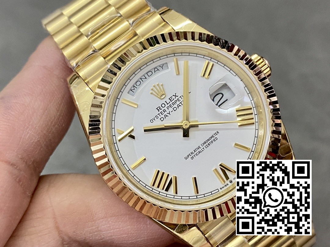 Rolex DayDate 228238 40mm YG GM Factory 1:1 Best Edition White Dial