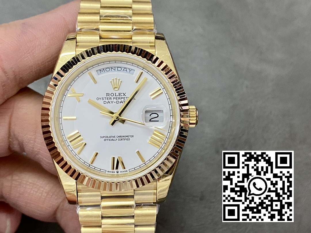 Rolex DayDate 228238 40mm YG GM Factory 1:1 Best Edition White Dial