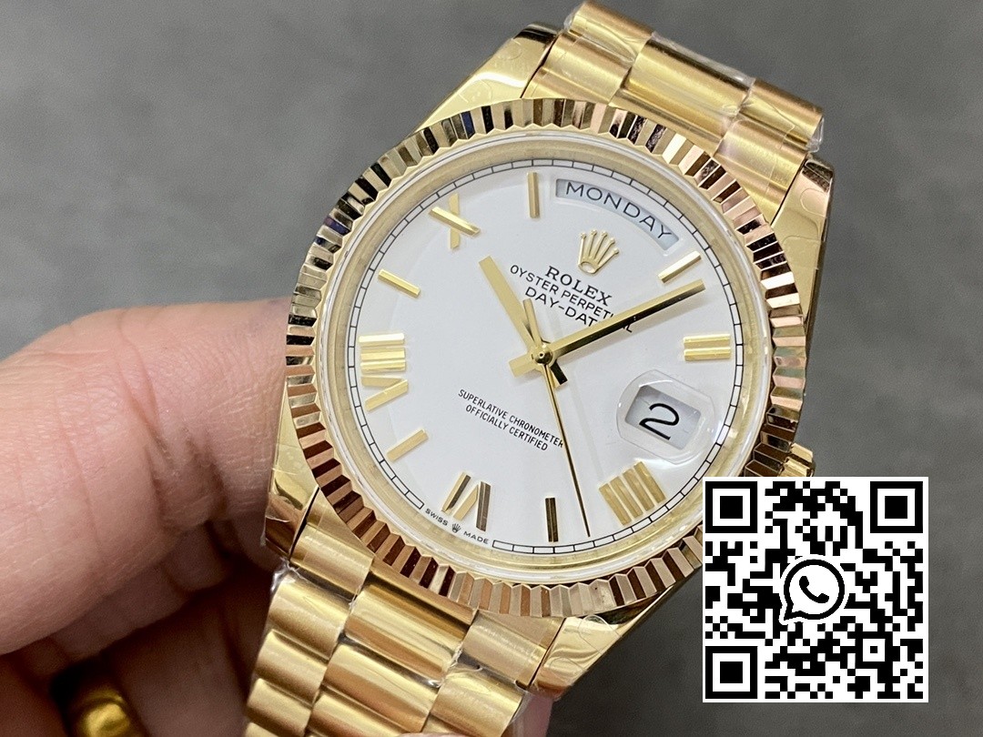 Rolex DayDate 228238 40mm YG GM Factory 1:1 Best Edition White Dial