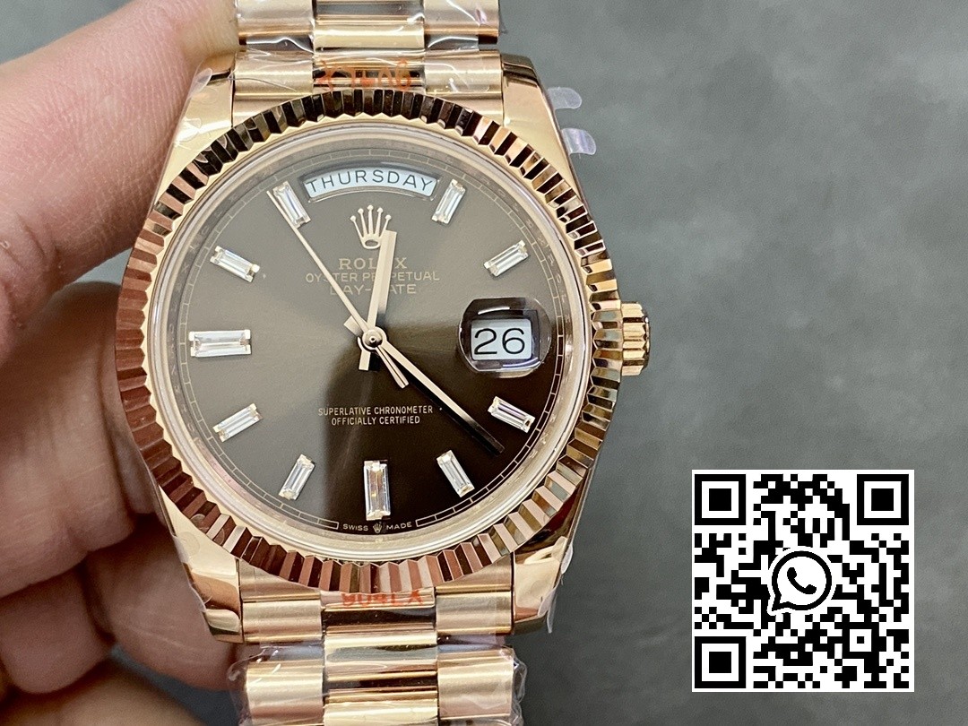 Rolex DayDate 228235 40mm RG GM Factory 1:1 Best Edition Brown Dial