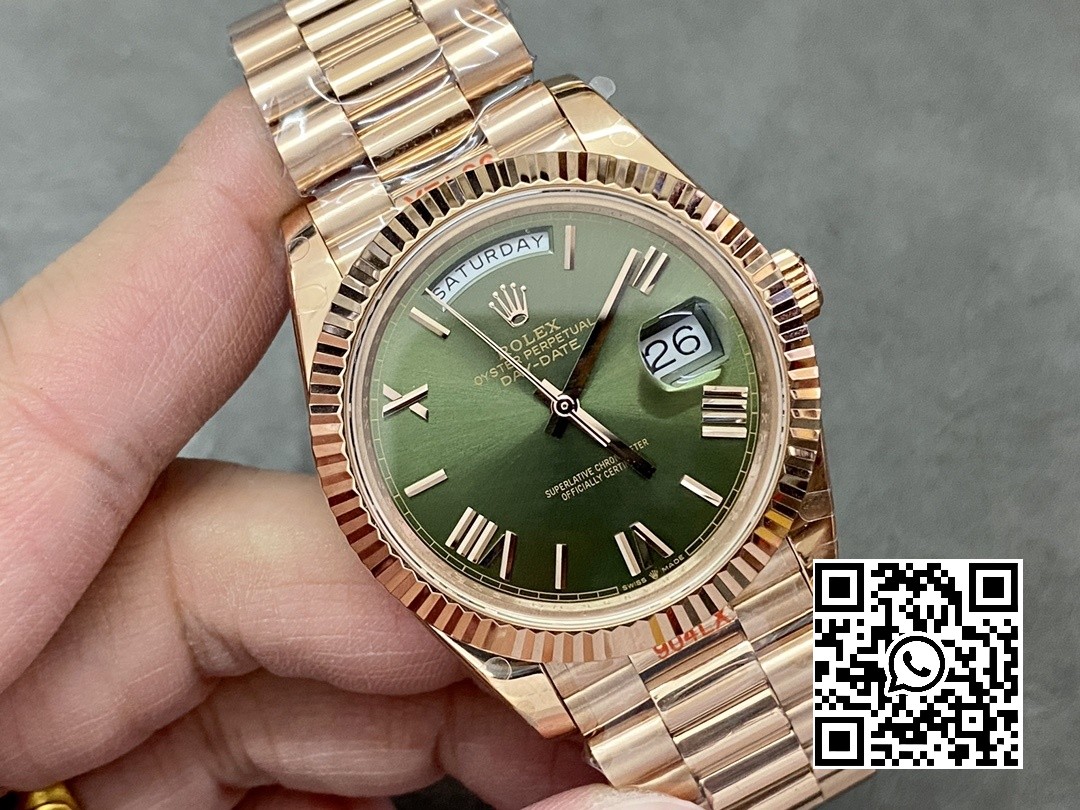 Rolex DayDate 228235 40mm RG GM Factory 1:1 Best Edition Green Dial