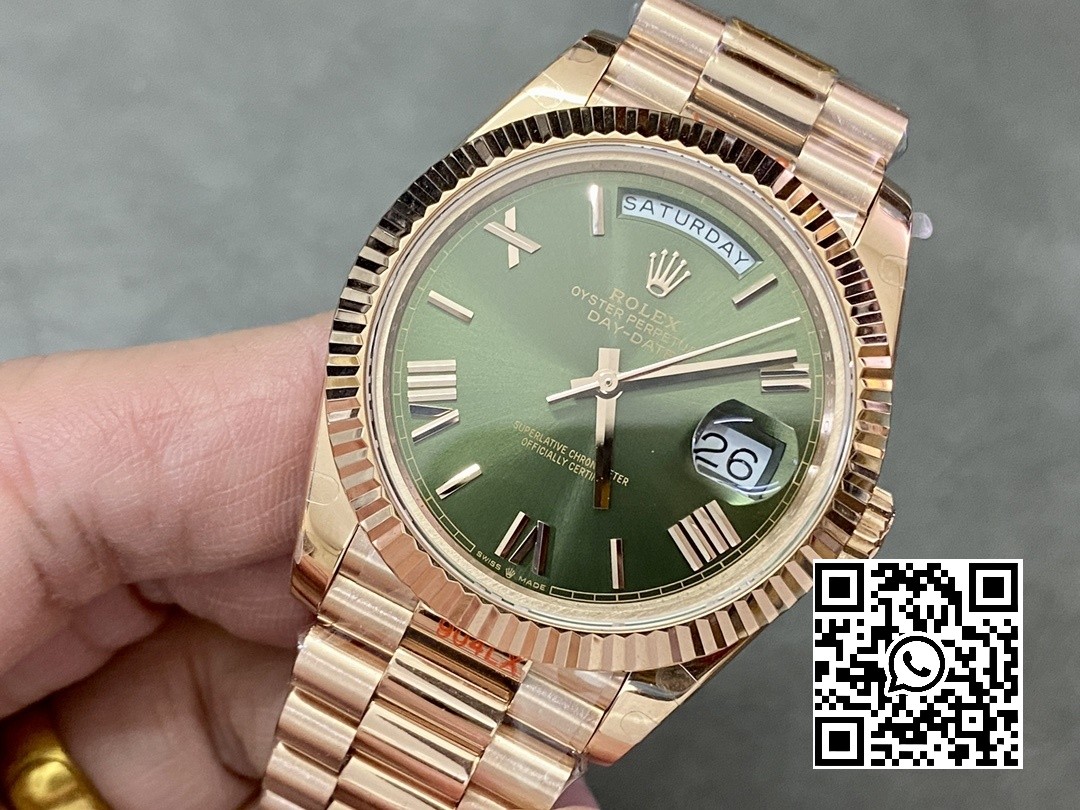 Rolex DayDate 228235 40mm RG GM Factory 1:1 Best Edition Green Dial