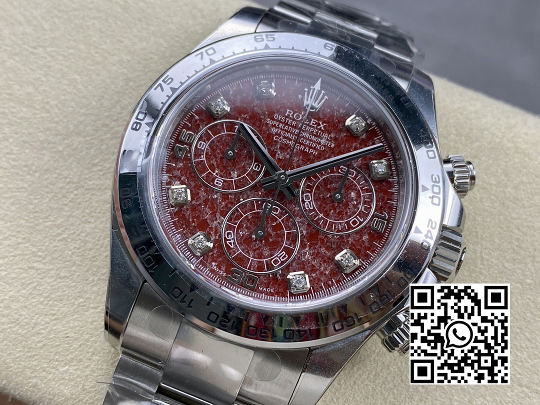 Rolex Daytona 116509 Clean Factory 1:1 Best Edition 904L SS Case and Bracelet Red Sodalite Dial