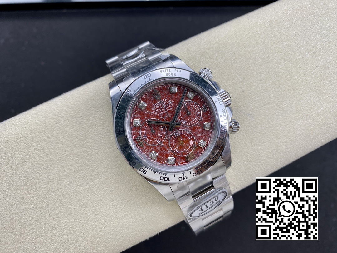 Rolex Daytona 116509 Clean Factory 1:1 Best Edition 904L SS Case and Bracelet Red Sodalite Dial