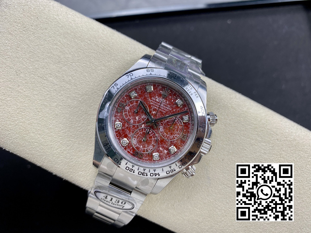 Rolex Daytona 116509 Clean Factory 1:1 Best Edition 904L SS Case and Bracelet Red Sodalite Dial