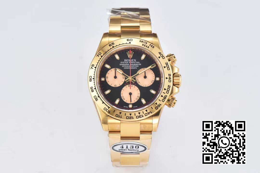 Rolex Daytona 116508 Clean Factory 1:1 Best Edition 904L Steel Black/YG Dial