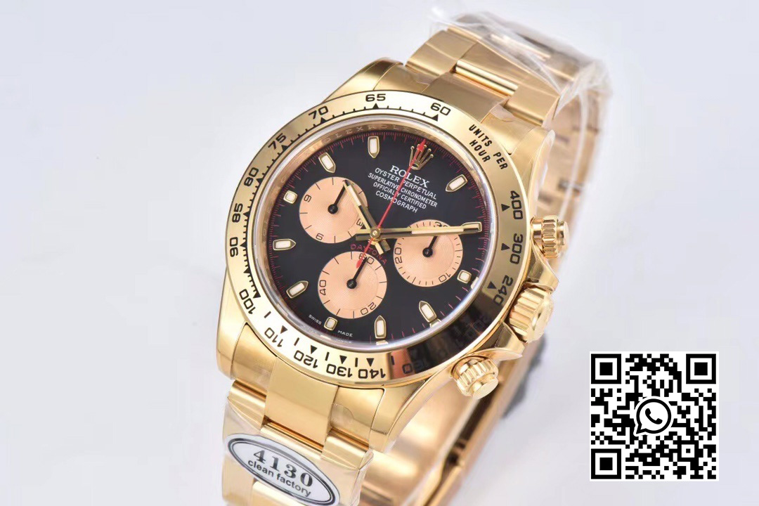 Rolex Daytona 116508 Clean Factory 1:1 Best Edition 904L Steel Black/YG Dial