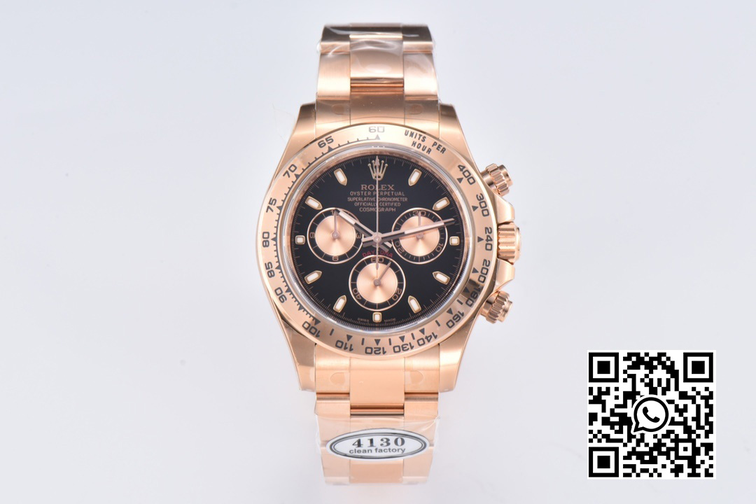 Rolex Daytona 116505 RG Clean Factory 1:1 Best Edition Black Stick Dial