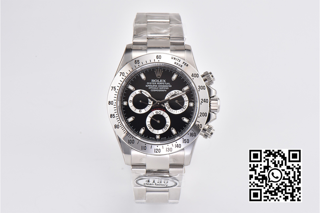 Rolex Daytona 116520 Clean Factory 1:1 Best Edition 904L SS Case and Bracelet Black Dial