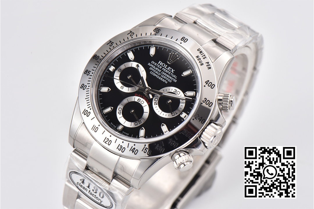 Rolex Daytona 116520 Clean Factory 1:1 Best Edition 904L SS Case and Bracelet Black Dial