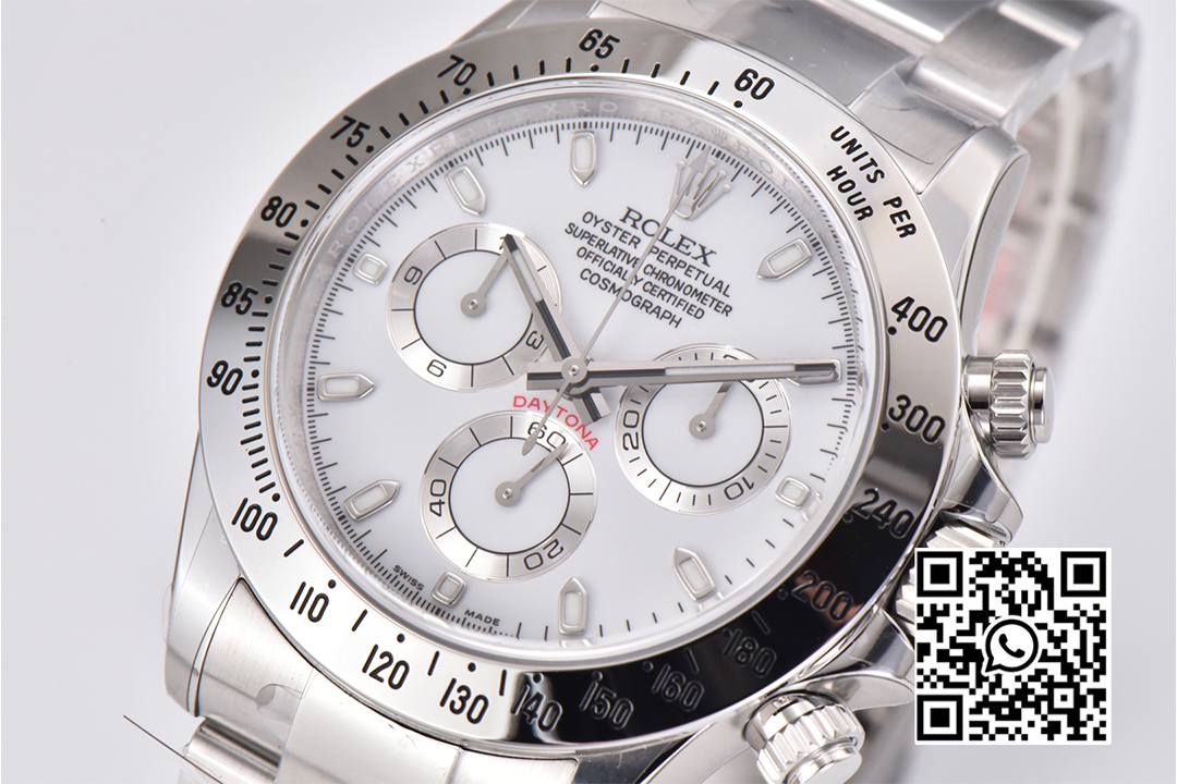 Rolex Daytona 116520 Clean Factory 1:1 Best Edition 904L SS Case and Bracelet White Dial