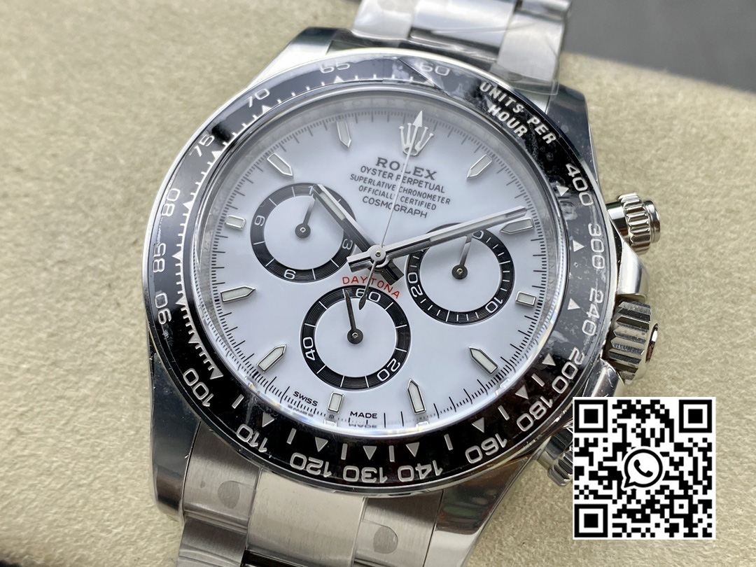 Rolex Daytona 126500 Panda Clean Factory 1:1 Best Edition 904L SS Case and Bracelet White Dial