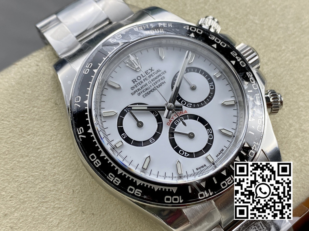 Rolex Daytona 126500 Panda Clean Factory 1:1 Best Edition 904L SS Case and Bracelet White Dial