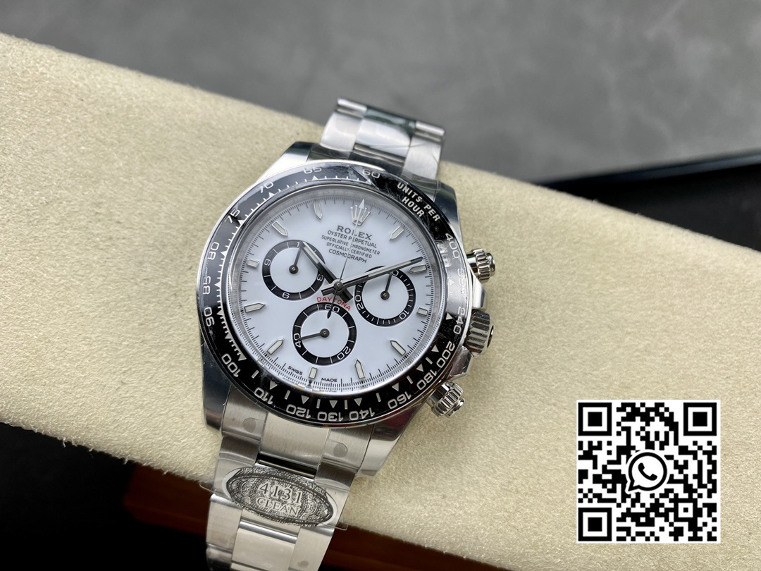 Rolex Daytona 126500 Panda Clean Factory 1:1 Best Edition 904L SS Case and Bracelet White Dial