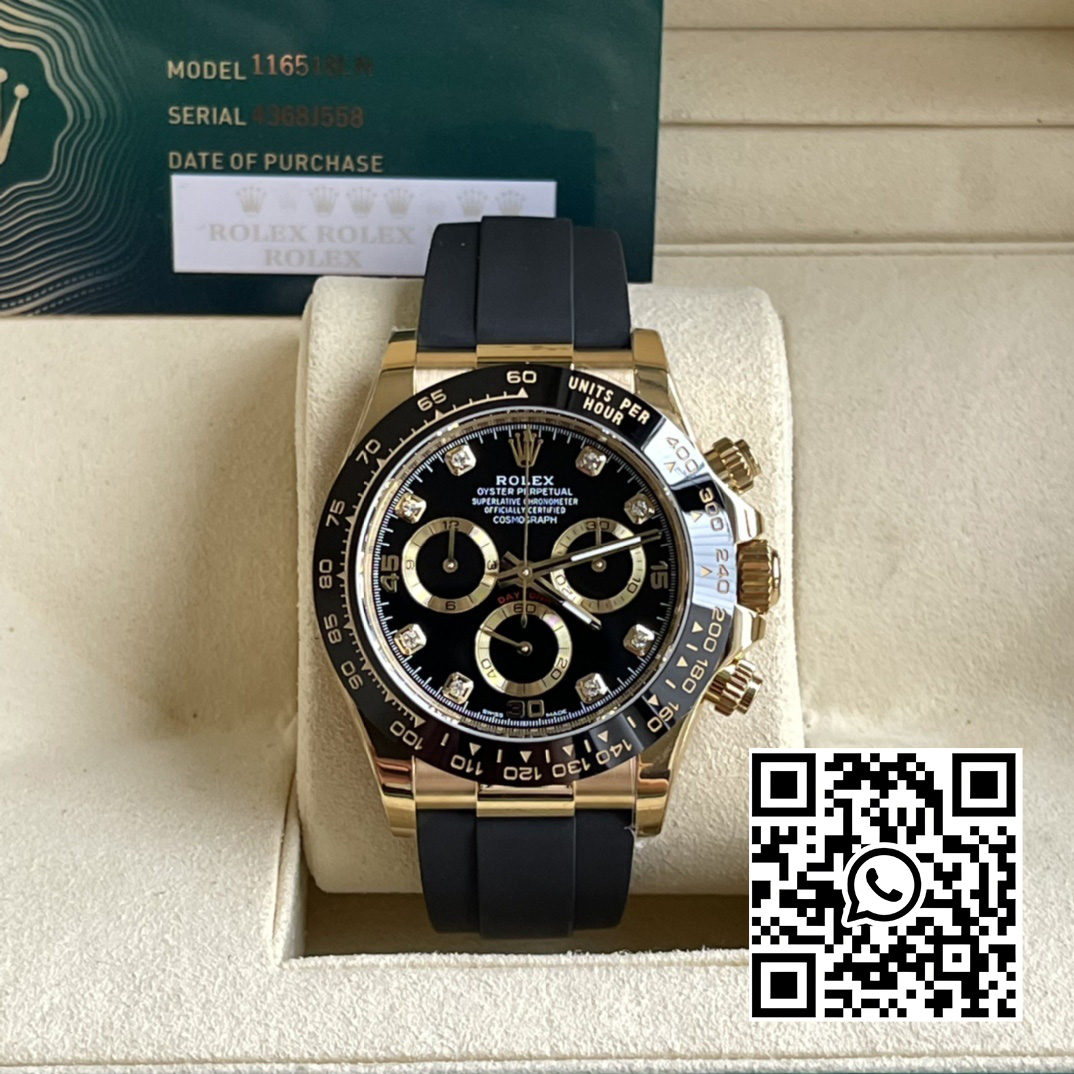 Rolex Daytona 116518 BT Factory 1:1 Best Edition Black Diamonds Dial