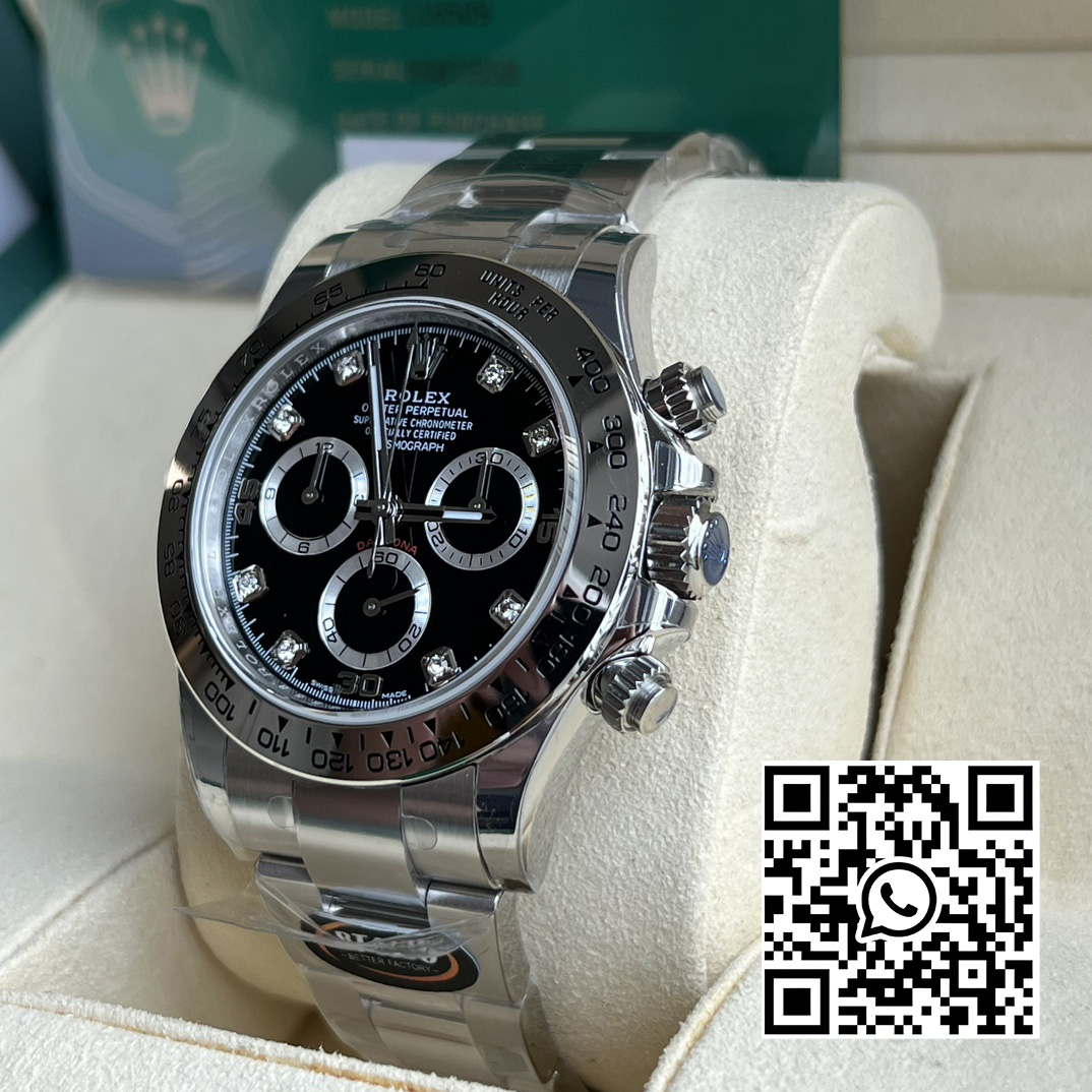 Rolex Daytona 116509 BT Factory 1:1 Best Edition 904L SS Case and Bracelet Black Diamonds Dial