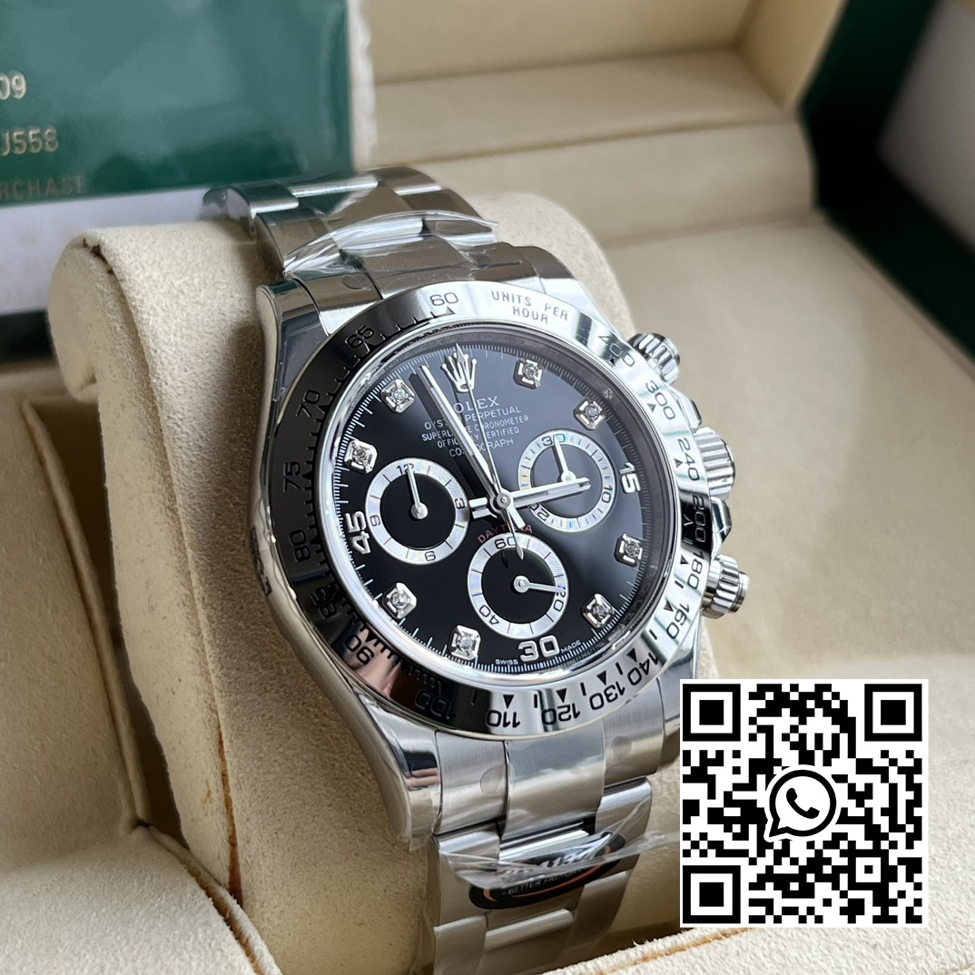 Rolex Daytona 116509 BT Factory 1:1 Best Edition 904L SS Case and Bracelet Black Diamonds Dial