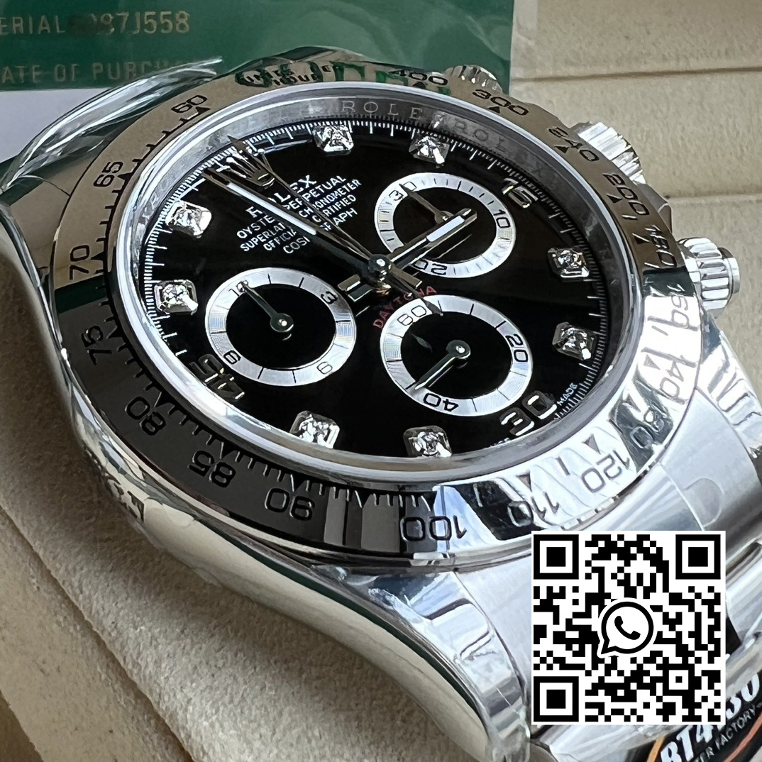 Rolex Daytona 116509 BT Factory 1:1 Best Edition 904L SS Case and Bracelet Black Diamonds Dial