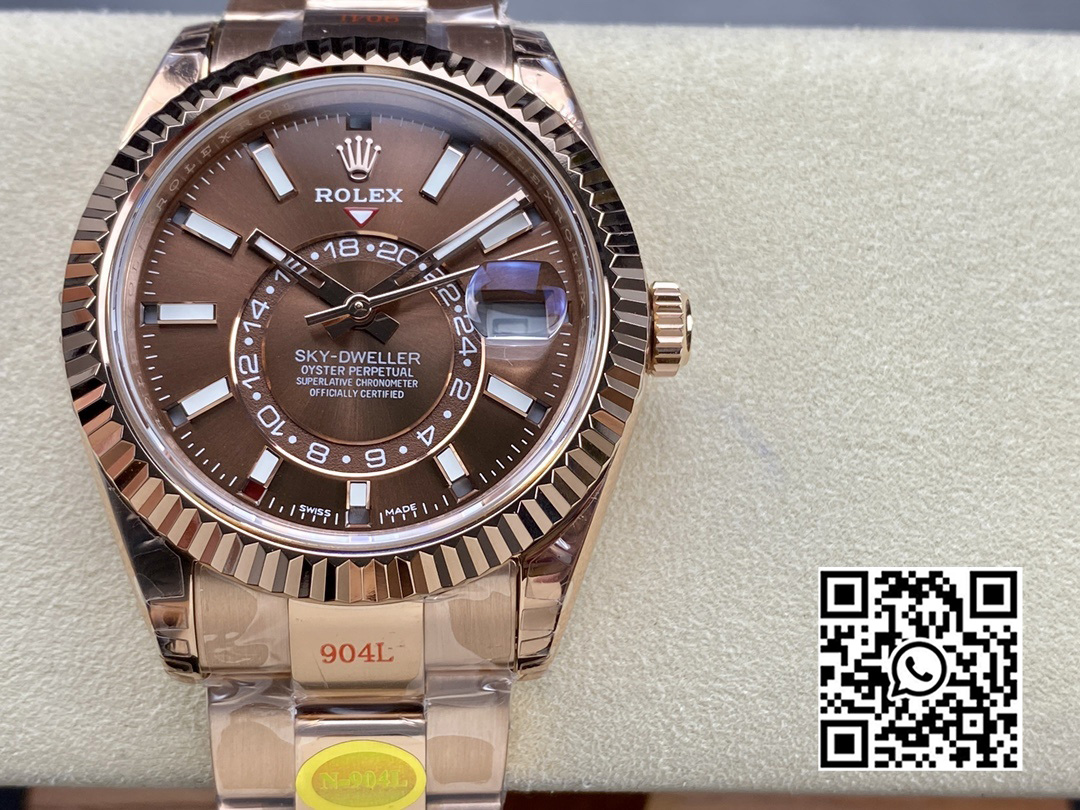 Rolex Skydweller 336935 RG Noob Factory 1:1 Best Edition Brown Dial