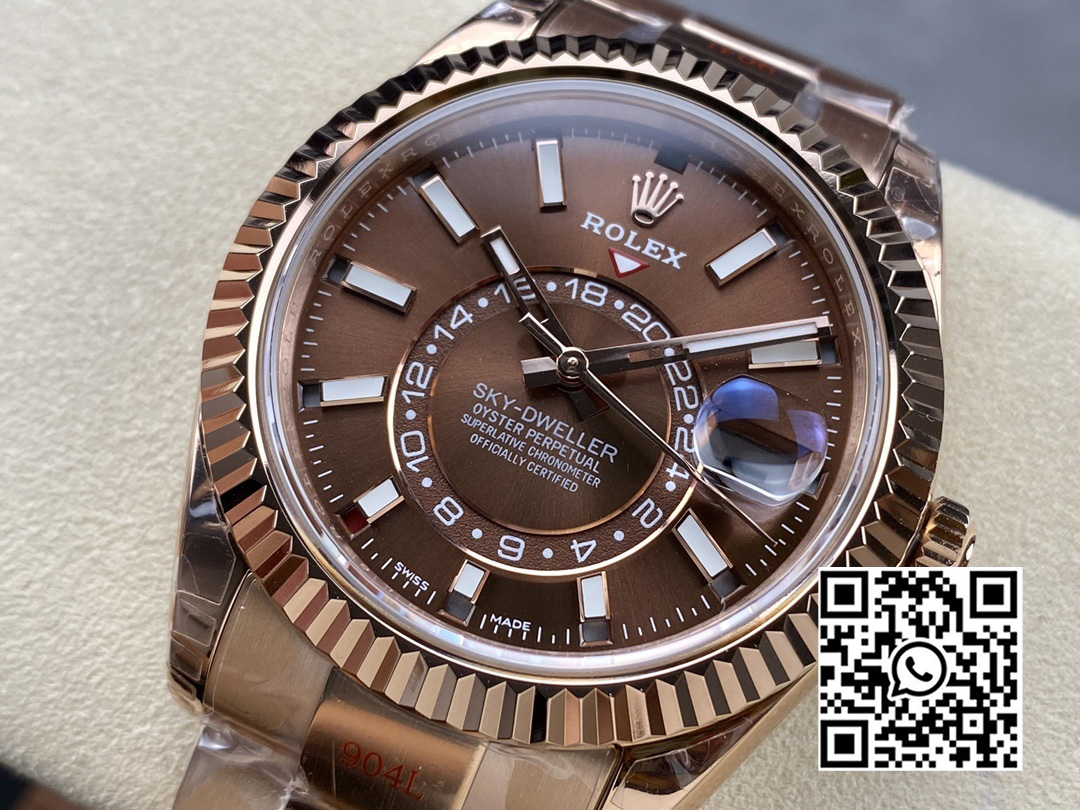 Rolex Skydweller 336935 RG Noob Factory 1:1 Best Edition Brown Dial