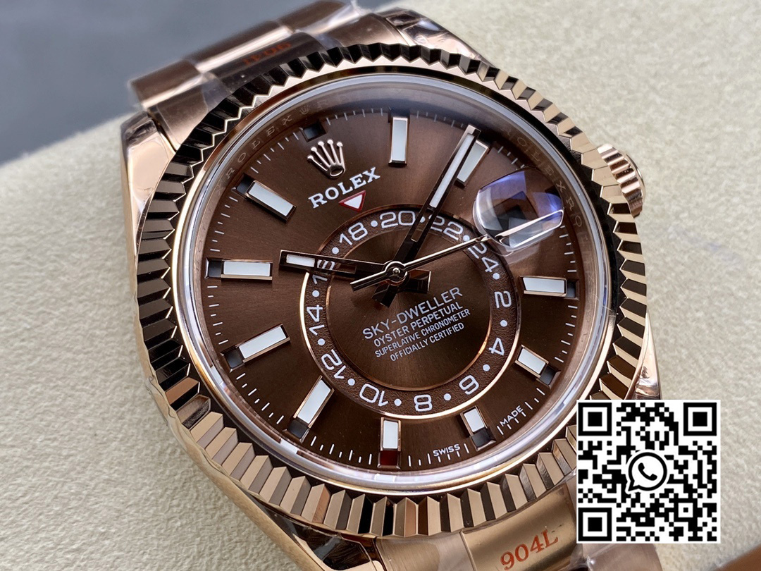 Rolex Skydweller 336935 RG Noob Factory 1:1 Best Edition Brown Dial