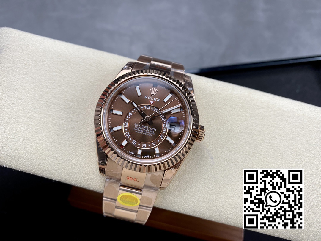 Rolex Skydweller 336935 RG Noob Factory 1:1 Best Edition Brown Dial