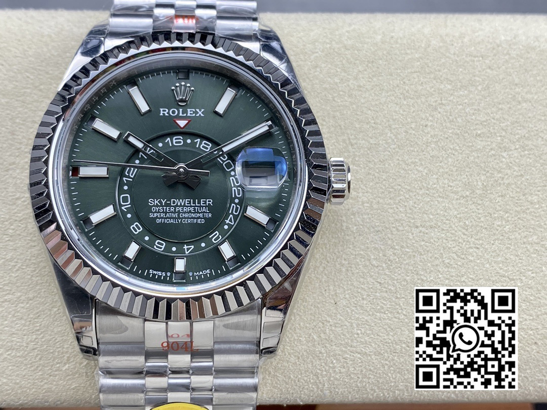 Rolex Skydweller 326934 SS Noob Factory 1:1 Best Edition Green Dial