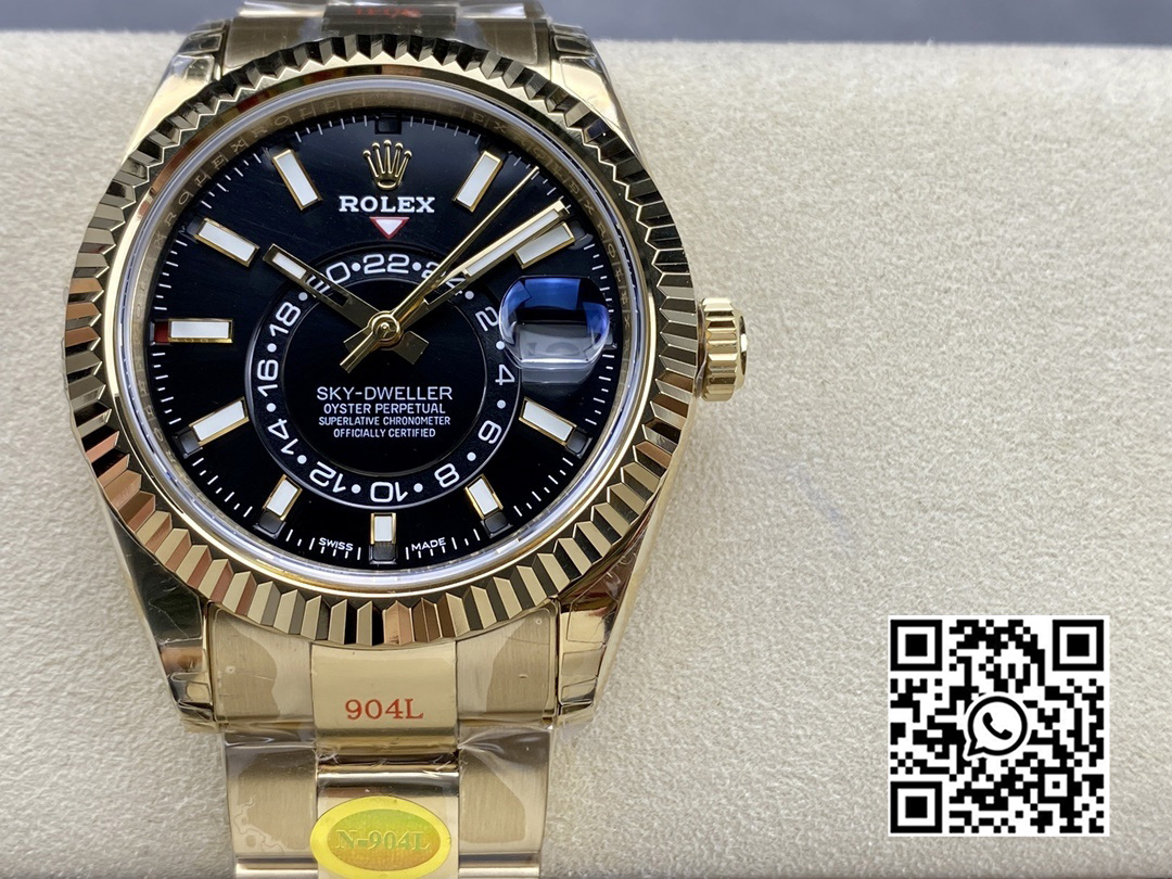 Rolex Skydweller 326938 YG Noob Factory 1:1 Best Edition Black Dial