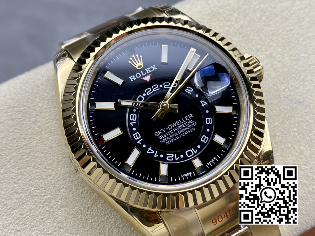 Rolex Skydweller 326938 YG Noob Factory 1:1 Best Edition Black Dial