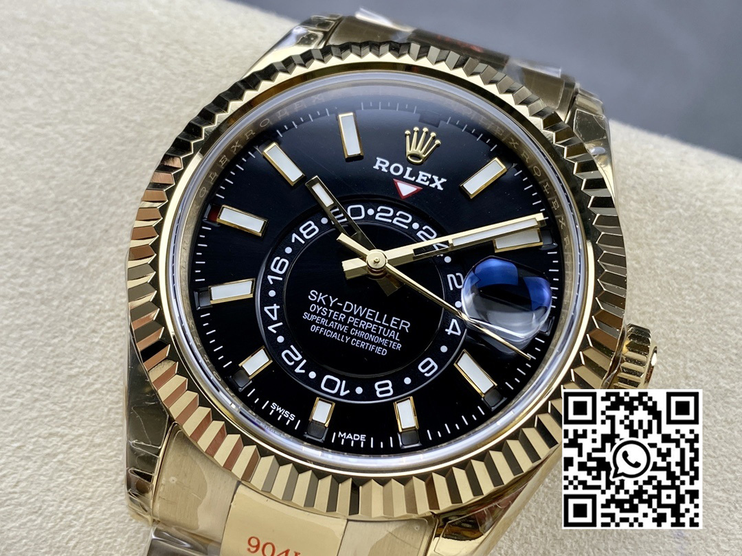 Rolex Skydweller 326938 YG Noob Factory 1:1 Best Edition Black Dial