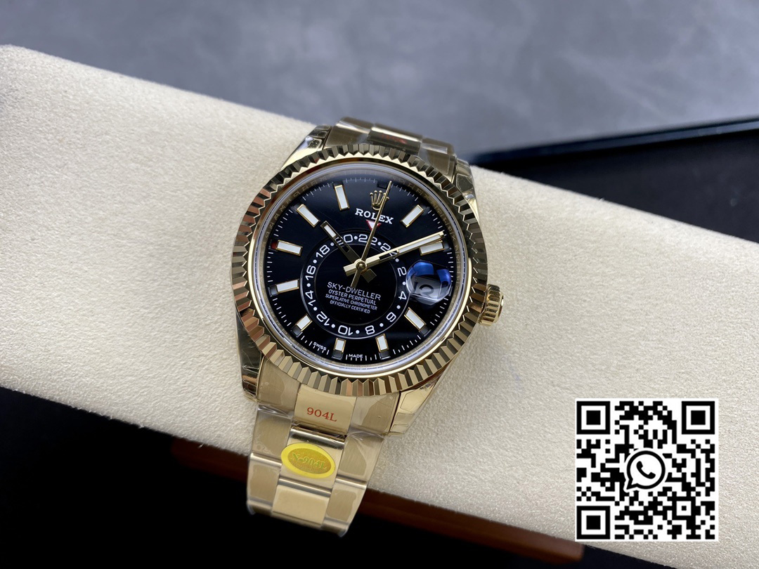 Rolex Skydweller 326938 YG Noob Factory 1:1 Best Edition Black Dial