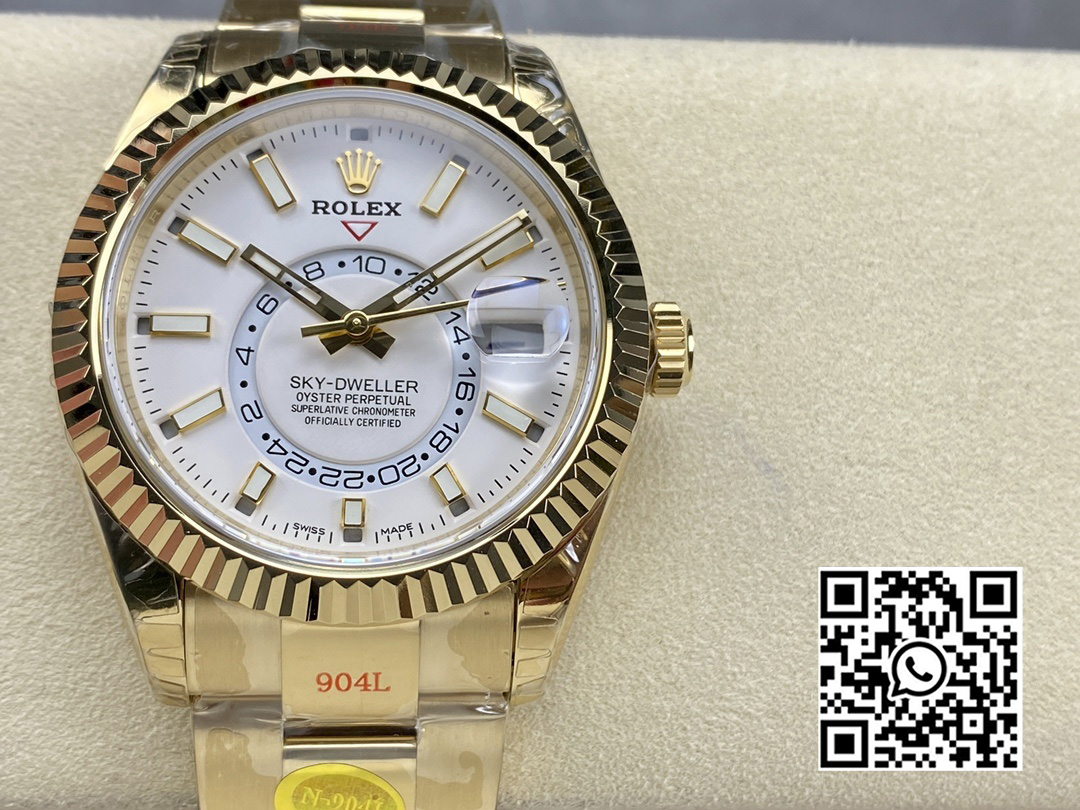 Rolex Skydweller 326938 YG Noob Factory 1:1 Best Edition White Dial