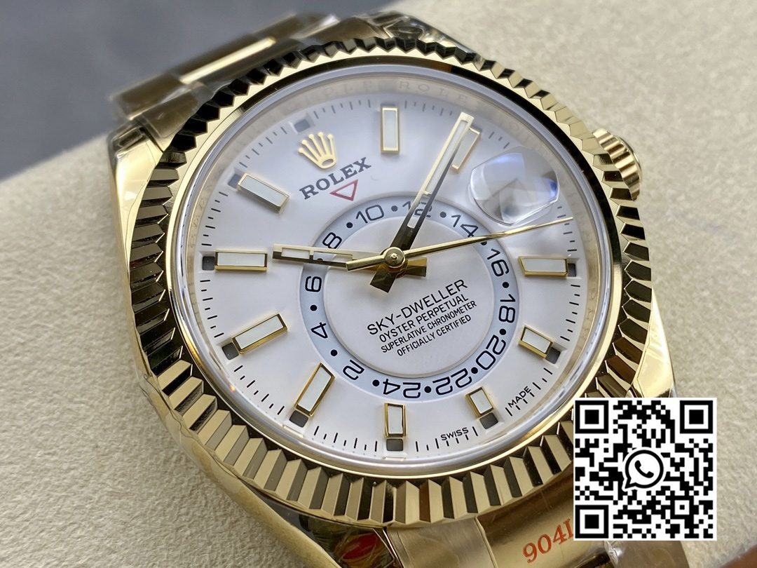 Rolex Skydweller 326938 YG Noob Factory 1:1 Best Edition White Dial