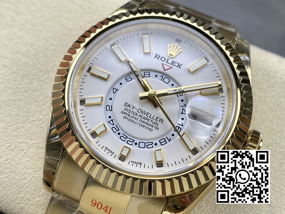 Rolex Skydweller 326938 YG Noob Factory 1:1 Best Edition White Dial