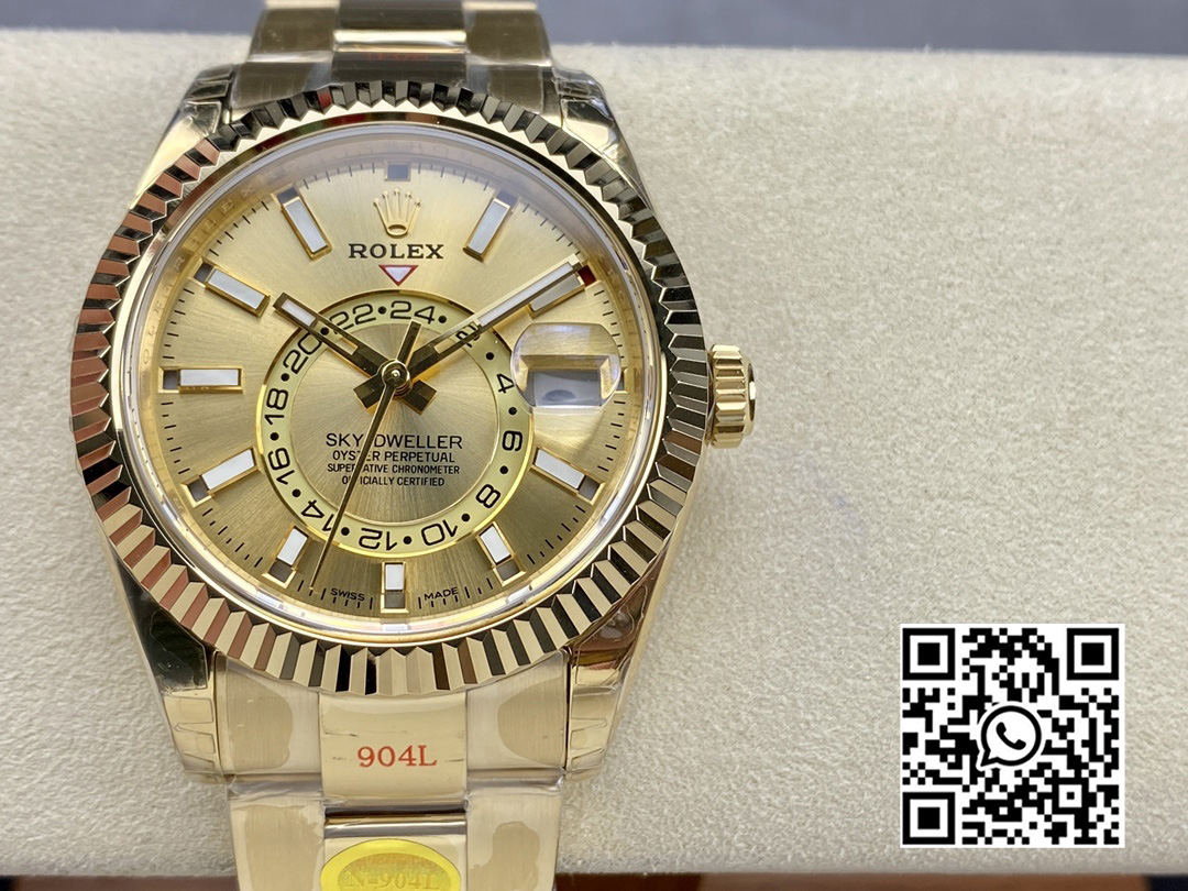 Rolex Skydweller 326938 YG Noob Factory 1:1 Best Edition YG Dial