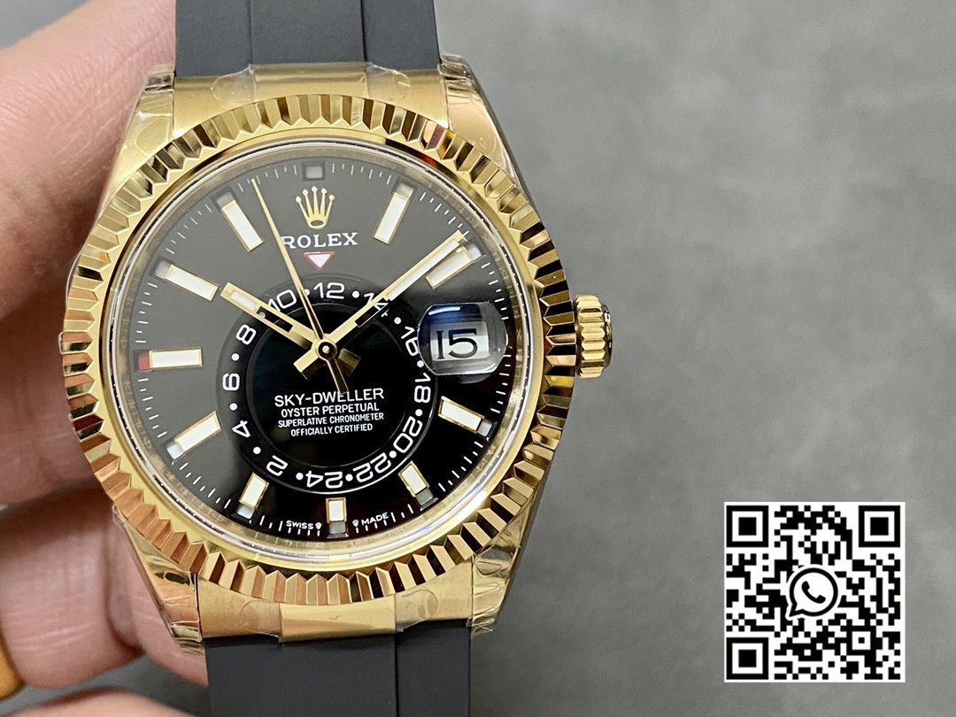 Rolex Skydweller 336238 YG Noob Factory 1:1 Best Edition Black Dial