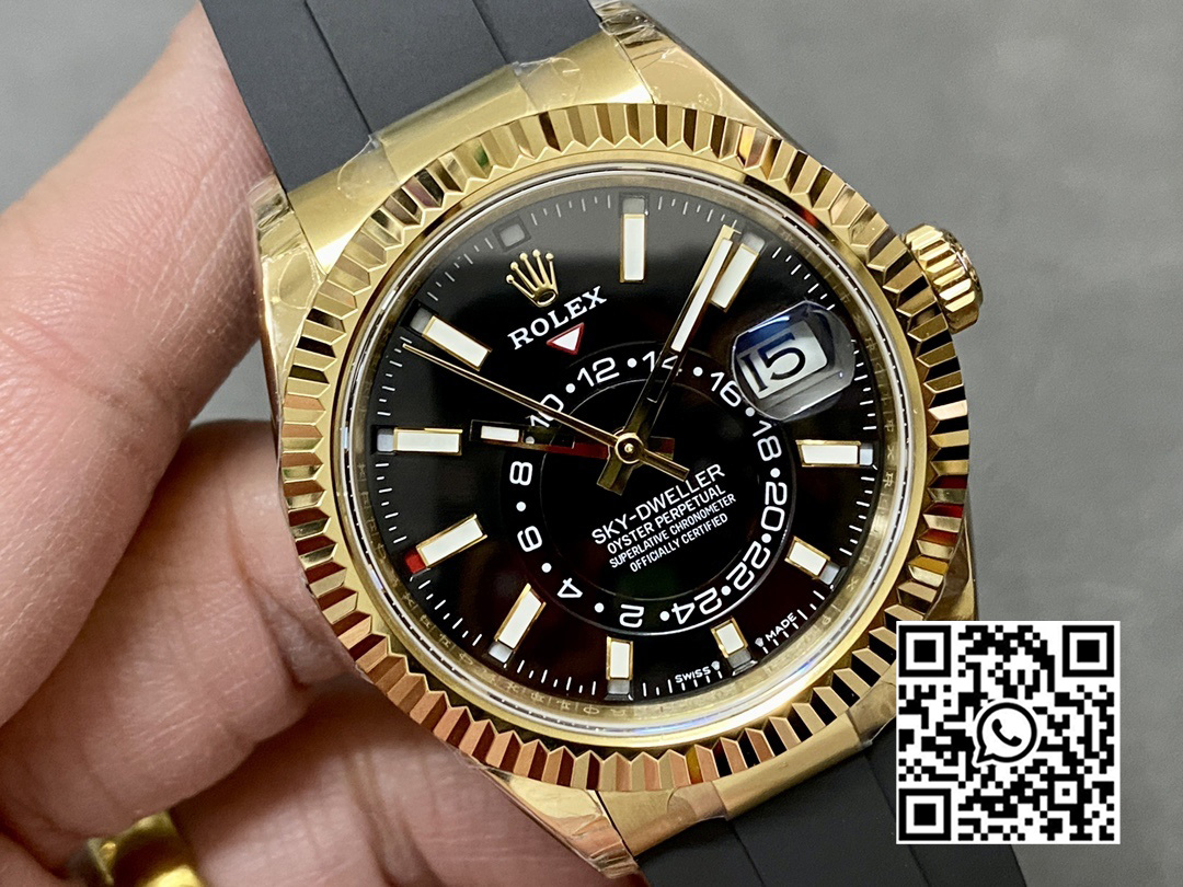 Rolex Skydweller 336238 YG Noob Factory 1:1 Best Edition Black Dial