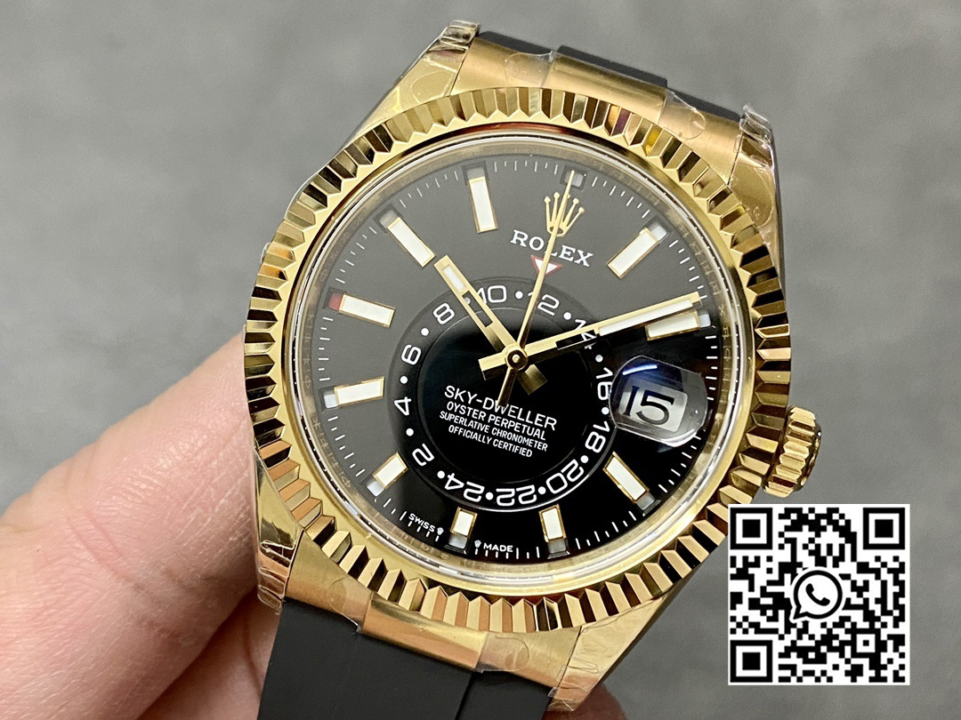 Rolex Skydweller 336238 YG Noob Factory 1:1 Best Edition Black Dial