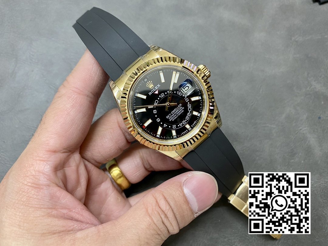 Rolex Skydweller 336238 YG Noob Factory 1:1 Best Edition Black Dial