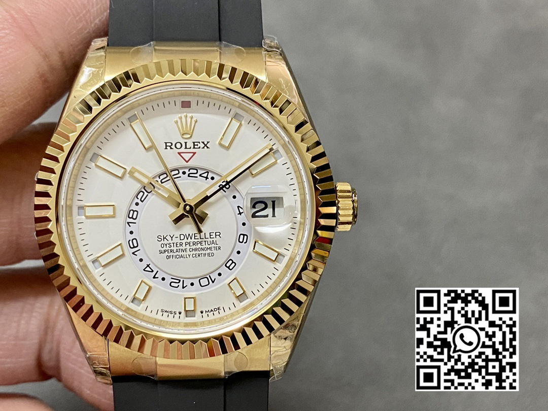 Rolex Skydweller 336238 YG Noob Factory 1:1 Best Edition White Dial