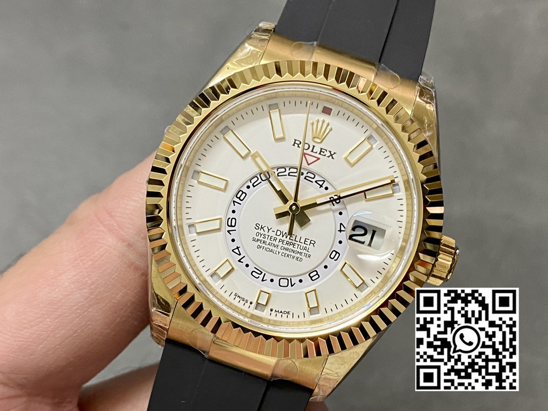 Rolex Skydweller 336238 YG Noob Factory 1:1 Best Edition White Dial