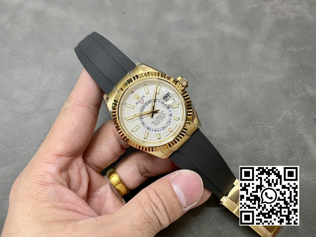 Rolex Skydweller 336238 YG Noob Factory 1:1 Best Edition White Dial