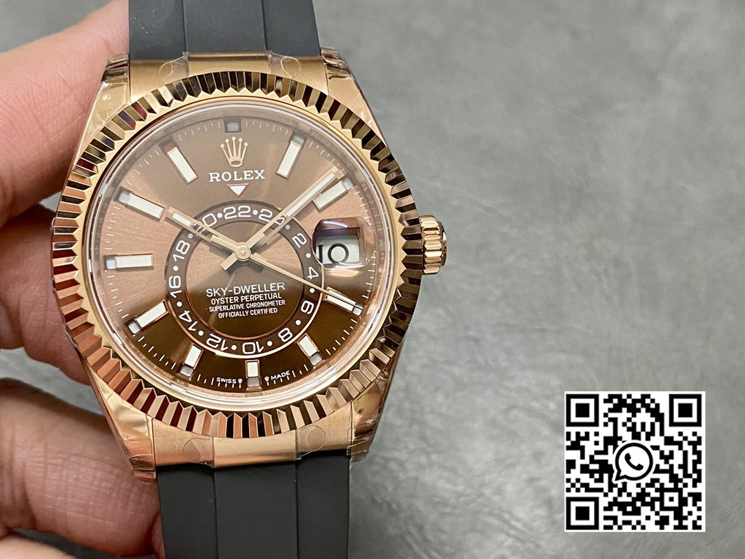 Rolex Skydweller 326235 RG Noob Factory 1:1 Best Edition Brown Dial