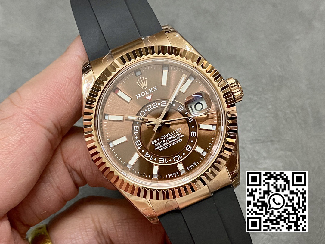 Rolex Skydweller 326235 RG Noob Factory 1:1 Best Edition Brown Dial