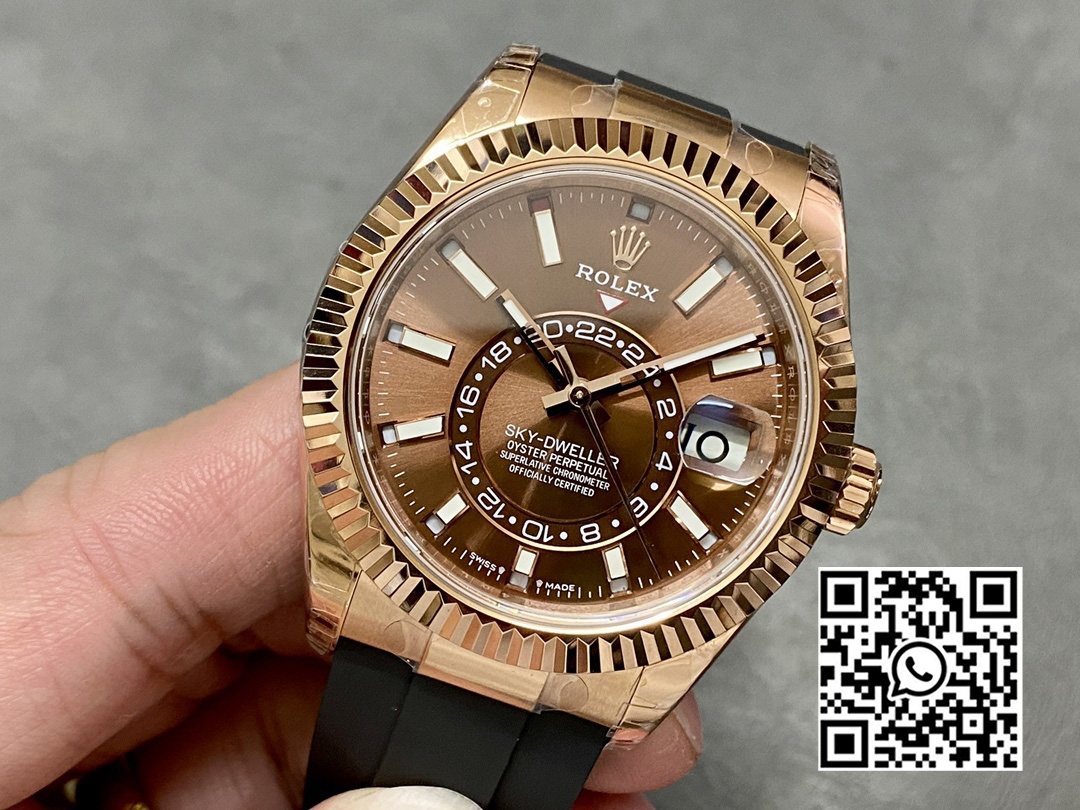 Rolex Skydweller 326235 RG Noob Factory 1:1 Best Edition Brown Dial