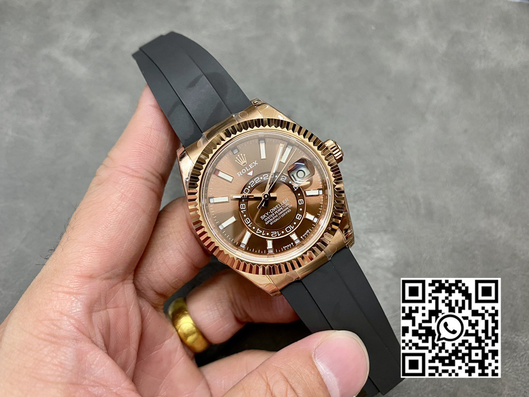 Rolex Skydweller 326235 RG Noob Factory 1:1 Best Edition Brown Dial