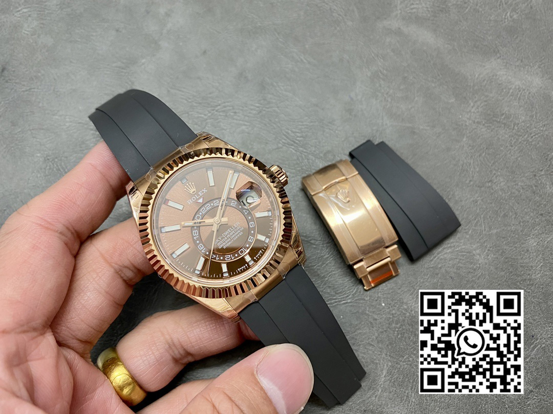 Rolex Skydweller 326235 RG Noob Factory 1:1 Best Edition Brown Dial